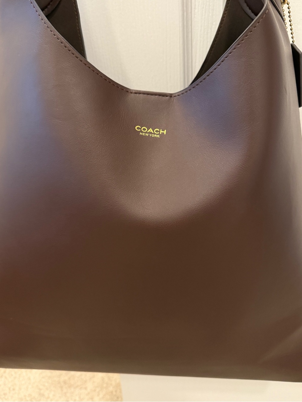 Coach Brooklyn Shoulder Bag 39 / Brass / Maple Dark Brown Leather Hobo - Picture 4 of 10